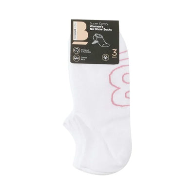 Bonds Womens Super Comfy No Show Socks 3 Pack - White Pack