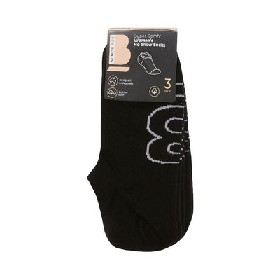 Bonds Womens Super Comfy No Show Socks 3 Pack - Black Pack