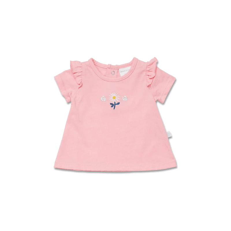 Marquise Daisy Chain Frill Sleeve Top and Pant Set - Pink/Print - Outlet Shop For Kids