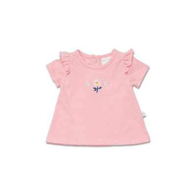 Marquise Daisy Chain Frill Sleeve Top and Pant Set - Pink/Print - Outlet Shop For Kids