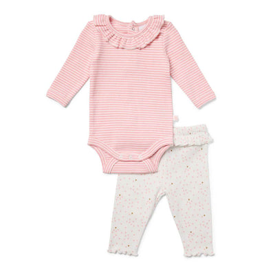 Marquise Flutter Hearts Bodysuit and Footless Legging 2 Piece Set - Outlet Shop For Kids