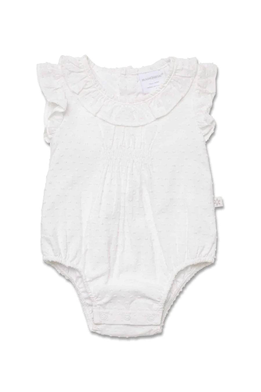 Marquise Frilled Hailspot Bodysuit - White - Outlet Shop For Kids