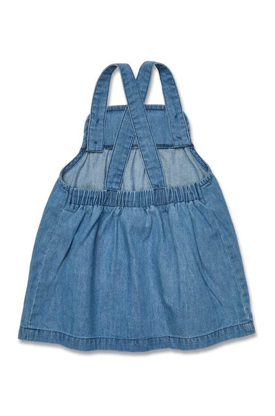 Marquise Girls Denim Washed Pinafore Dress - Indigo - Outlet Shop For Kids