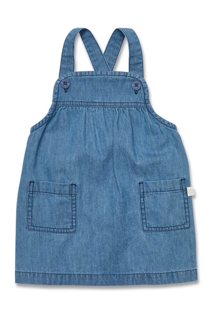 Marquise Girls Denim Washed Pinafore Dress - Indigo - Outlet Shop For Kids