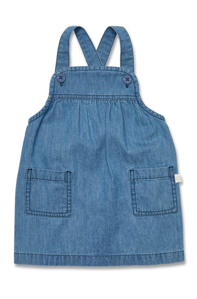 Marquise Girls Denim Washed Pinafore Dress - Indigo - Outlet Shop For Kids