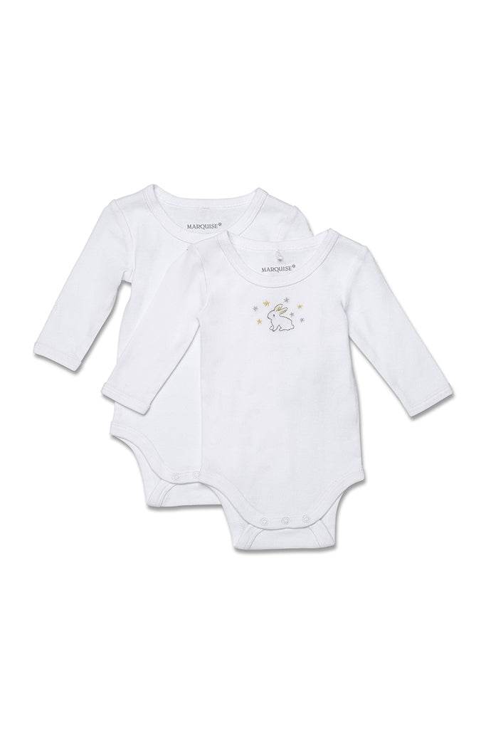 Marquise Newborn Essentials 2 Pack Bodysuits Bunny - Print/White - Outlet Shop For Kids