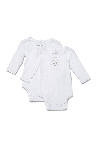 Marquise Newborn Essentials 2 Pack Bodysuits Bunny - Print/White - Outlet Shop For Kids