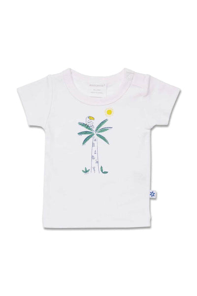 Marquise Palm Tree T-Shirt and Nappy Pant Set - White/Grey - Outlet Shop For Kids