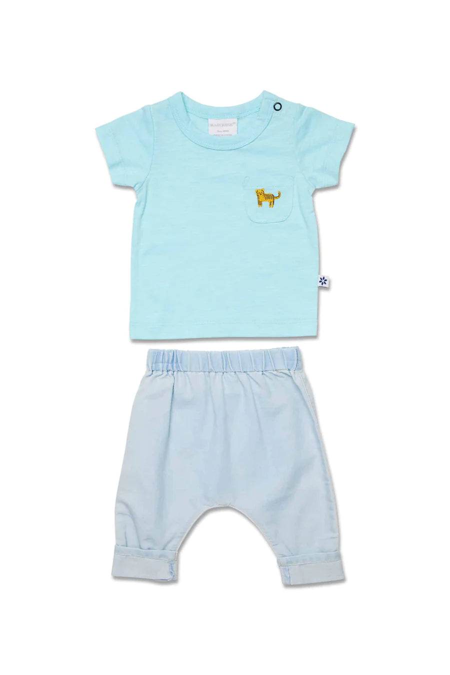 Marquise Tiger Tribe Top and Chambray Pants Set - Blue - Outlet Shop For Kids