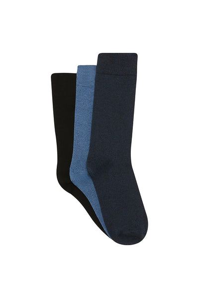 Bonds Mens Everyday Crew Socks 3 Pack - Blue/Navy/Black