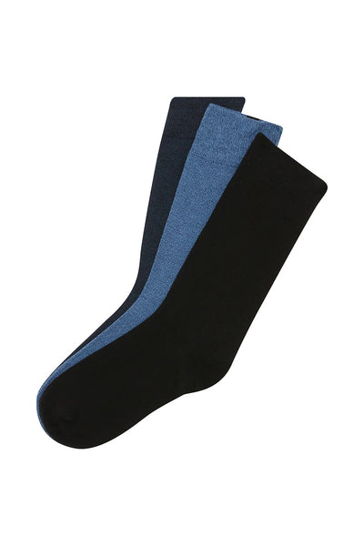 Bonds Mens Everyday Crew Socks 3 Pack - Blue/Navy/Black