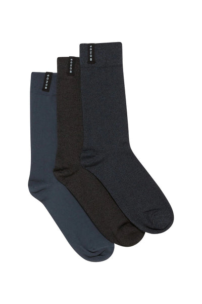 Bonds Mens Everyday Crew Socks 3 Pack - Black/Harpoon