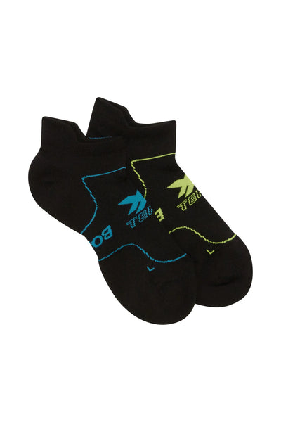 Bonds Men's X-Temp Sport Low Cut Socks 2 Pack - Black/Lime/Blue