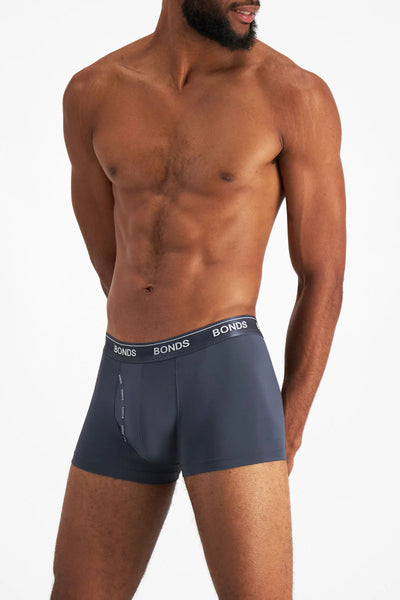 Bonds Men's Microfibre Guyfront Trunk 3 Pack - Black/Navy/Harpoon