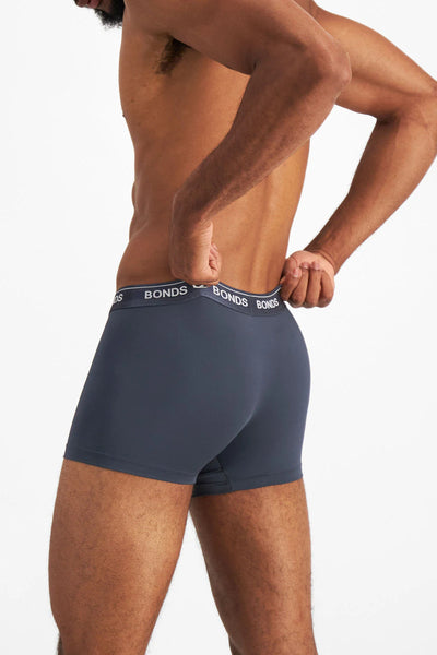 Bonds Men's Microfibre Guyfront Trunk 3 Pack - Black/Navy/Harpoon