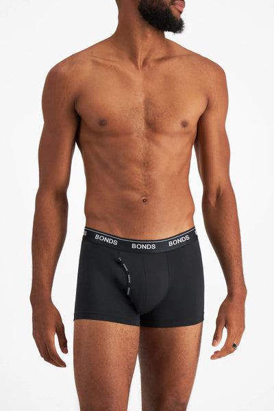 Bonds Men's Microfibre Guyfront Trunk 3 Pack - Black/Navy/Harpoon
