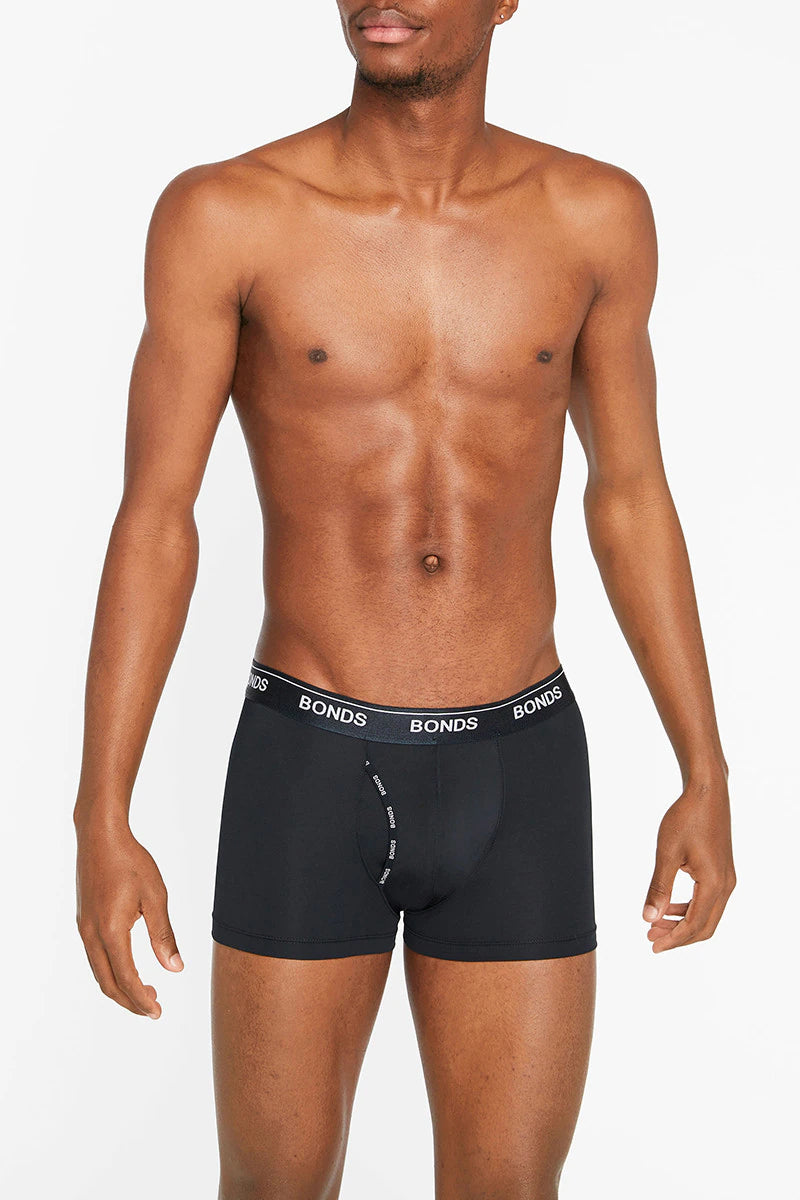 Bonds Men's Microfibre Guyfront Trunk - Nu Black