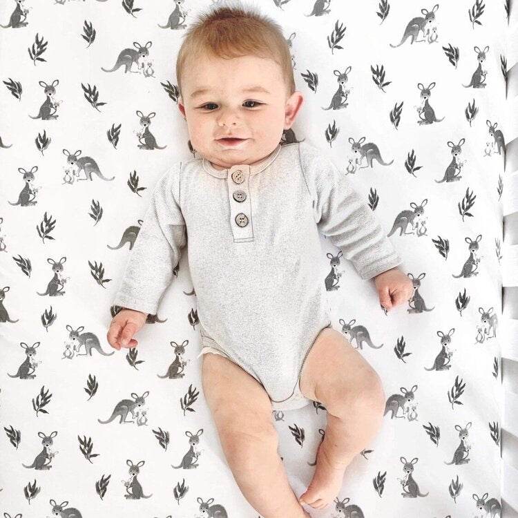 Mister Fly Cot Sheet - Kangaroo - Outlet Shop For Kids
