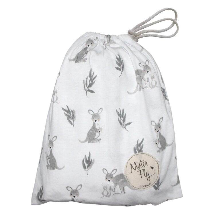 Mister Fly Cot Sheet - Kangaroo - Outlet Shop For Kids