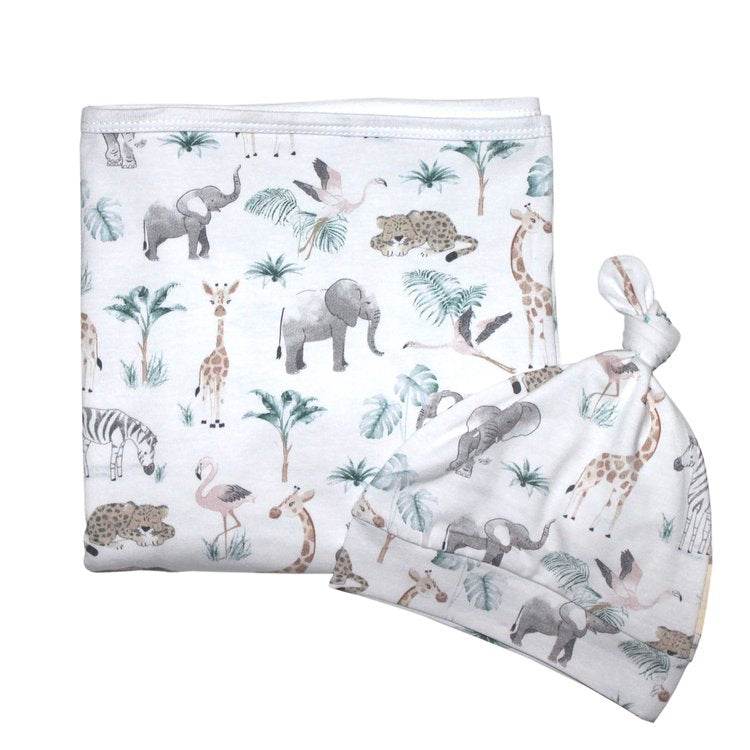 Mister Fly Jersey Wrap and Beanie Set - Safari - Outlet Shop For Kids