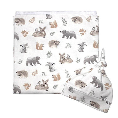 Mister Fly Jersey Wrap and Beanie Set - Whimsical Forest - Outlet Shop For Kids