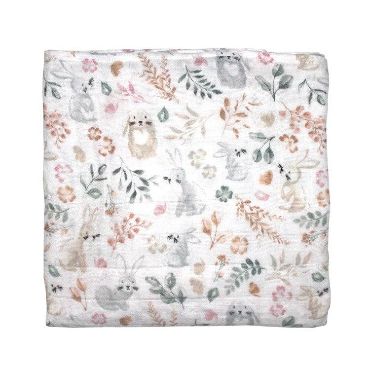 Mister Fly Muslin Wrap - Whimsical Leafy Bunny - Outlet Shop For Kids