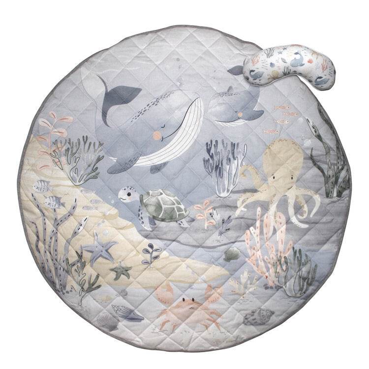 Mister Fly Water Resistant Playmat & Tummy Time Pillow - Ocean - Outlet Shop For Kids