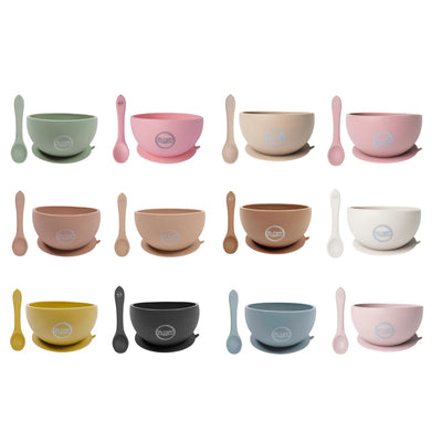 My Little Giggles Silicone Bowl & Spoon Set - Apricot