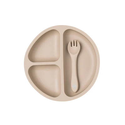 My Little Giggles Silicone Bento Plate - Sand