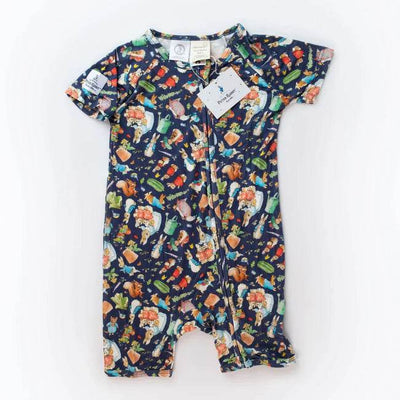 Monarch Bamboo Short Romper Bootysuit - Peter Rabbit Classic - Outlet Shop For Kids