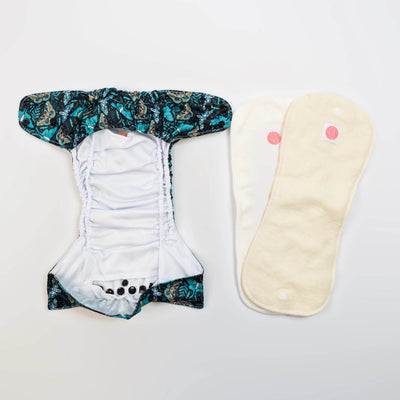 Monarch Classic Reusable Cloth Nappy 2.0 With Snaps - Twilight Flight - Outlet Shop For Kids