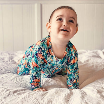 Monarch Long Sleeve Bamboo Zip Bootysuit V3 - Holy Moth Balls - Outlet Shop For Kids