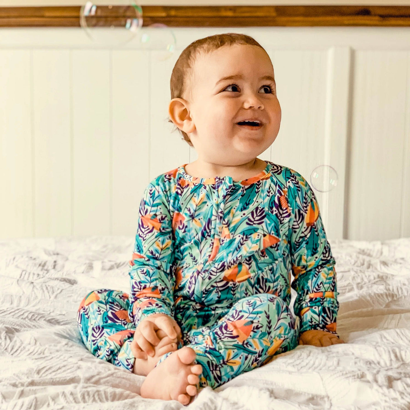 Monarch Long Sleeve Bamboo Zip Bootysuit V3 - Holy Moth Balls - Outlet Shop For Kids