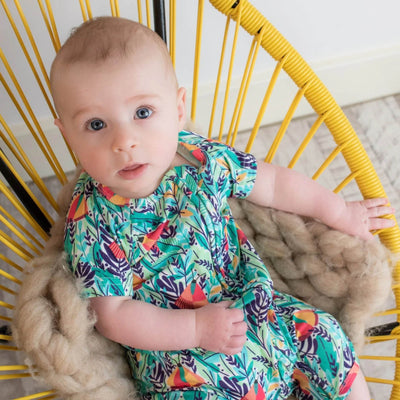 Monarch Short Sleeve Bamboo Zip Bootysuit V3 - Holy Moth Balls - Outlet Shop For Kids