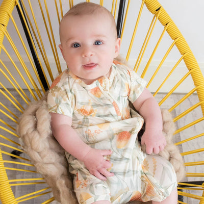 Monarch Short Sleeve Bamboo Zip Bootysuit V3 - New Beginnings - Outlet Shop For Kids