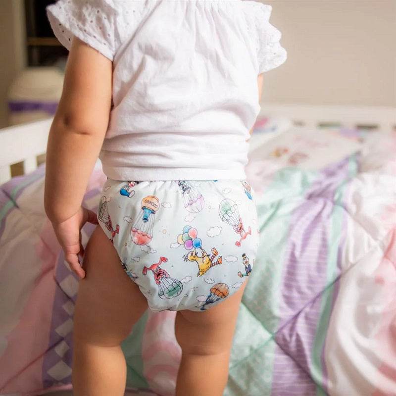 Monarch Ultimate Wipeable Cloth Nappy V3.0 With Hook & Loop - Sesame Street Nostalgia - Outlet Shop For Kids