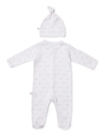 Marquise Studsuit and Beanie 2 Piece Set - Pink Bow Yardage