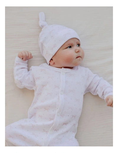 Marquise Studsuit and Beanie 2 Piece Set - Pink Bow Yardage