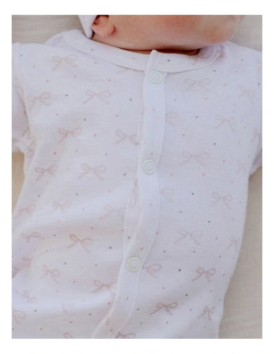 Marquise Studsuit and Beanie 2 Piece Set - Pink Bow Yardage