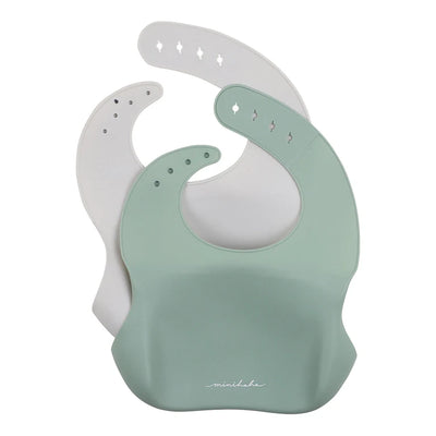Bebe By Minihaha Zebra Print 2 Pack Silicone Bibs
