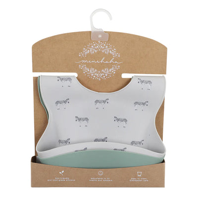 Bebe By Minihaha Zebra Print 2 Pack Silicone Bibs
