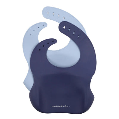Bebe By Minihaha Whale Print 2 Pack Silicone Bibs