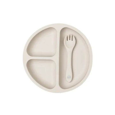 My Little Giggles Silicone Bento Plate - Light Grey - Outlet Shop For Kids