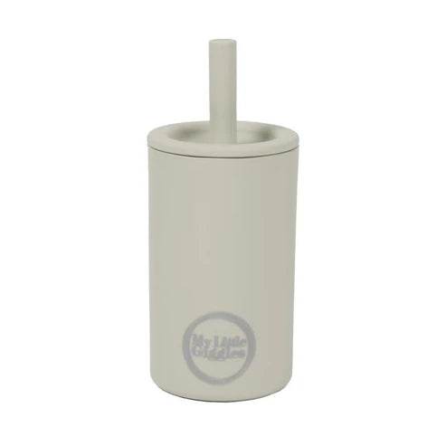 My Little Giggles Silicone Drinking Cup & Straw - Light Grey - Outlet Shop For Kids
