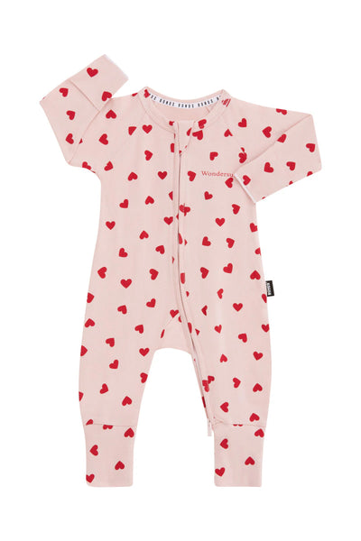 Bonds Newbies Organic Cotton Zippy - Love Heart Sparkle