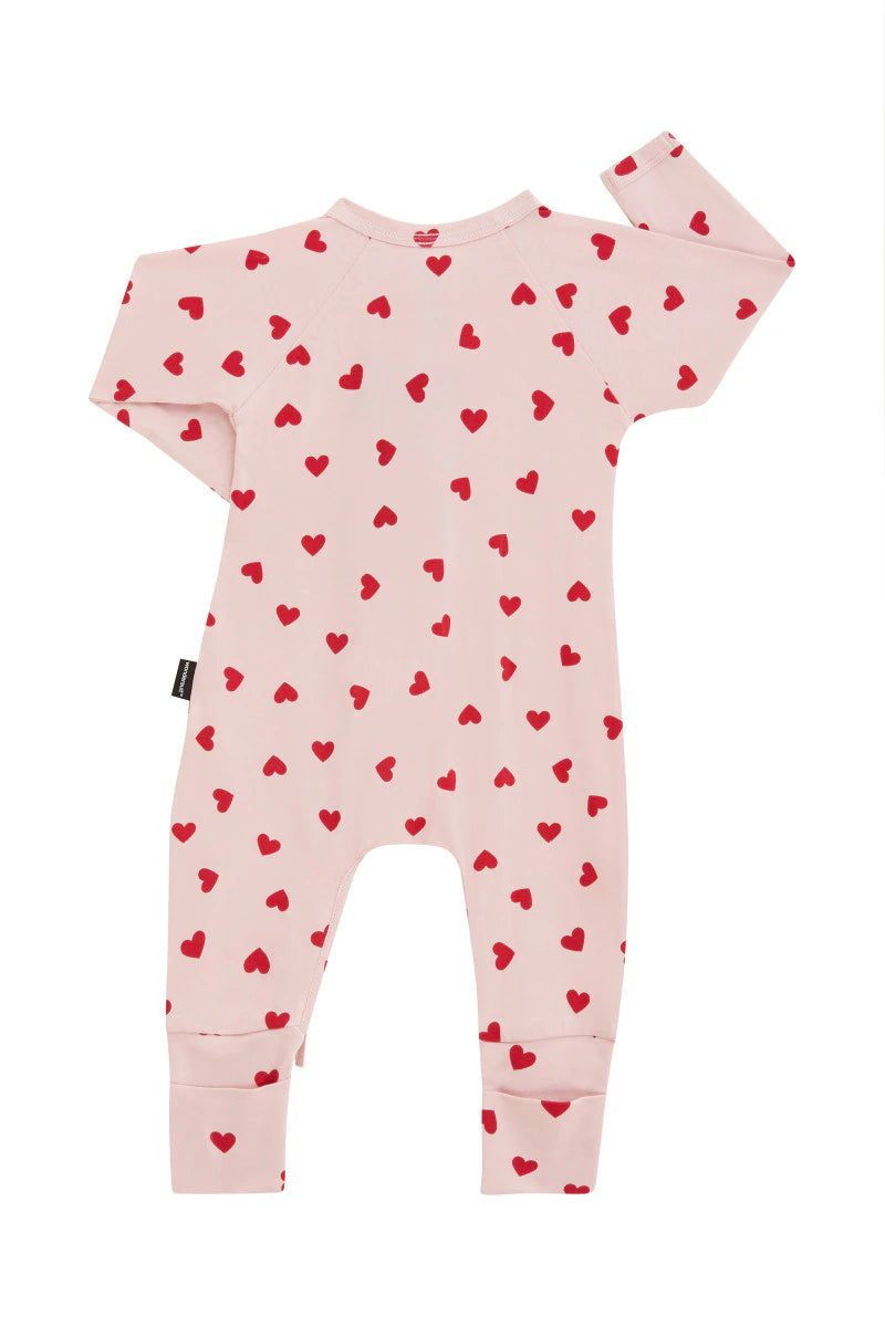 Bonds Newbies Organic Cotton Zippy - Love Heart Sparkle