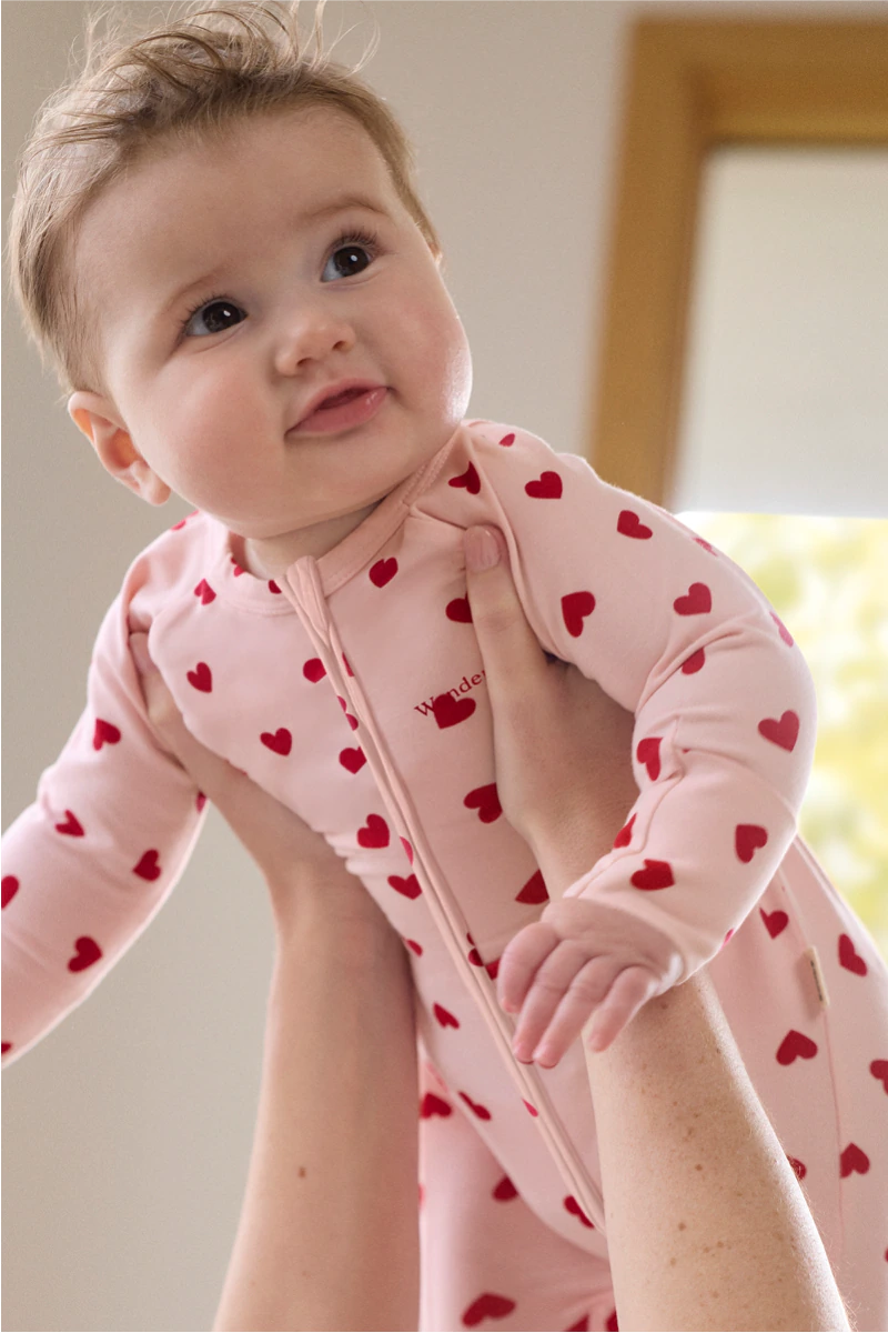 Bonds Newbies Organic Cotton Zippy - Love Heart Sparkle