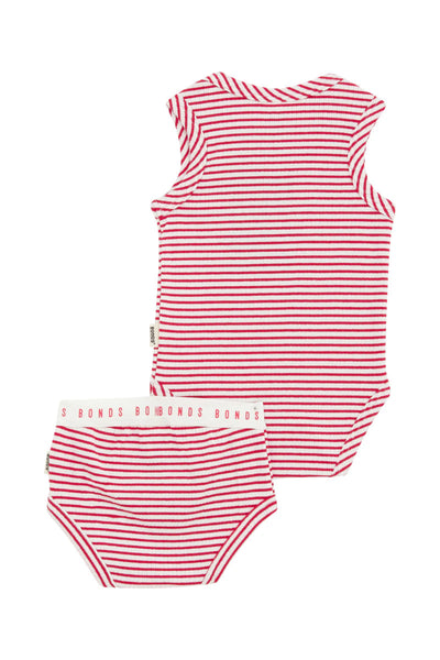 Bonds Newbies Wide Needle Rib 2 Pack - Parisian Red / Marscapone