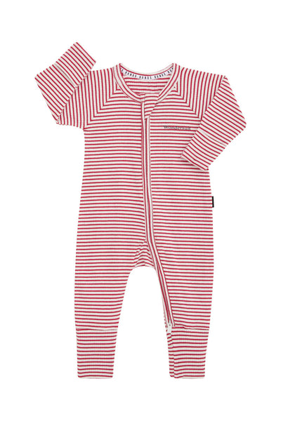 Bonds Newbies Wide Needle Rib Zippy - Parisian Red / Marscapone