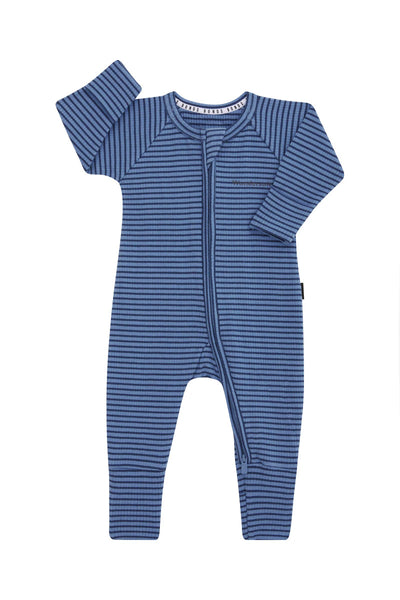 Bonds Newbies Wide Needle Rib Zippy - Denim Fade / Bastille Blue